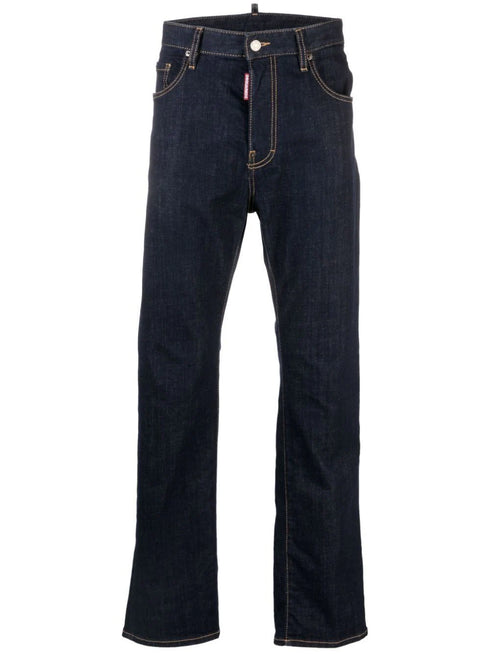 logo-patch slim-leg jeans